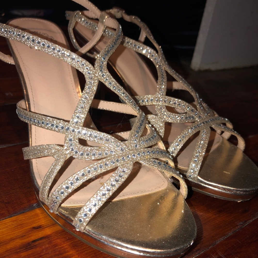 Gold and silver heels